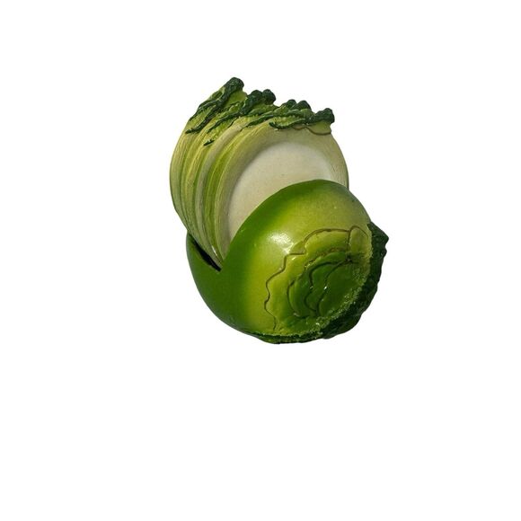 Cabbage Leaf Painted Coasters- Total Of 6 3” Coasters With Holder- Vintage- - Picture 3 of 16